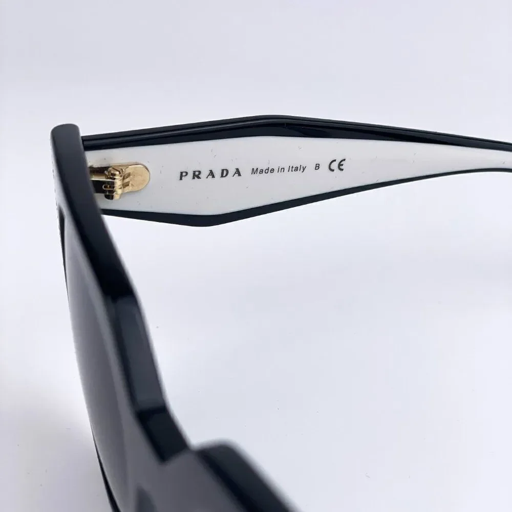 NEW Prada PR14WS 09Q-5S0 Black Talc Gray Cat Eye Oversized Women Sunglasses